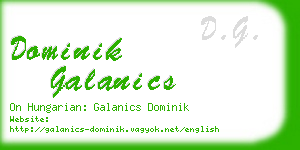 dominik galanics business card